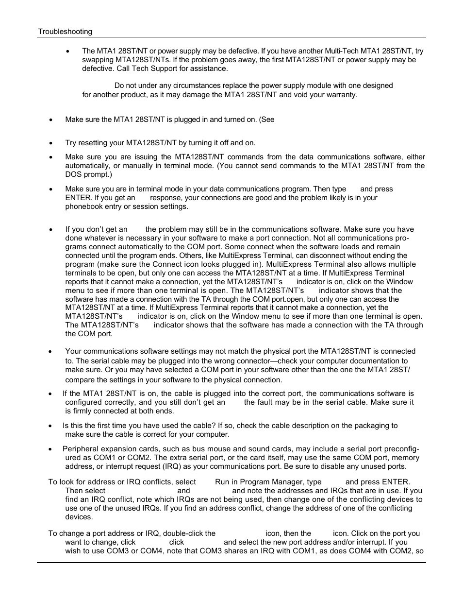 Multi Tech Equipment MTA128ST User Manual | Page 34 / 61