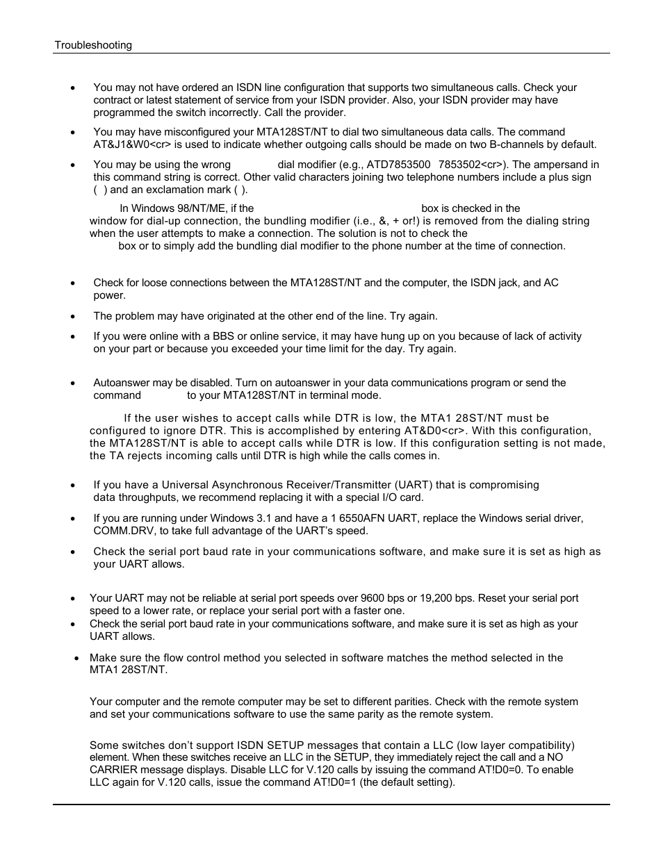 Multi Tech Equipment MTA128ST User Manual | Page 36 / 61
