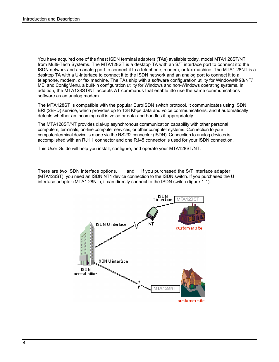 Welcome to the world of isdn communications, Product description | Multi Tech Equipment MTA128ST User Manual | Page 4 / 61