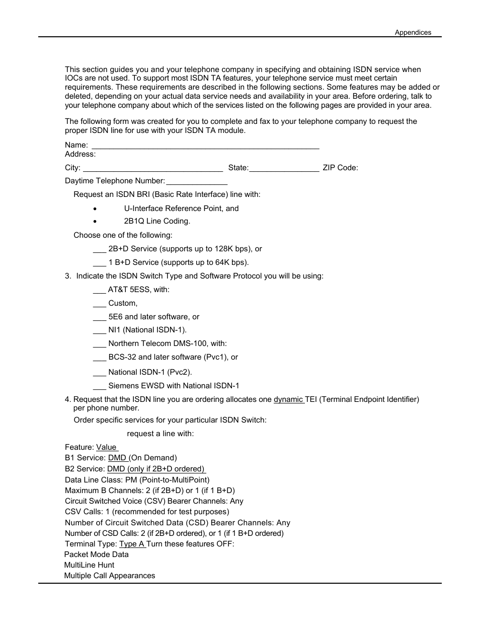 Ordering isdn without iocs | Multi Tech Equipment MTA128ST User Manual | Page 47 / 61