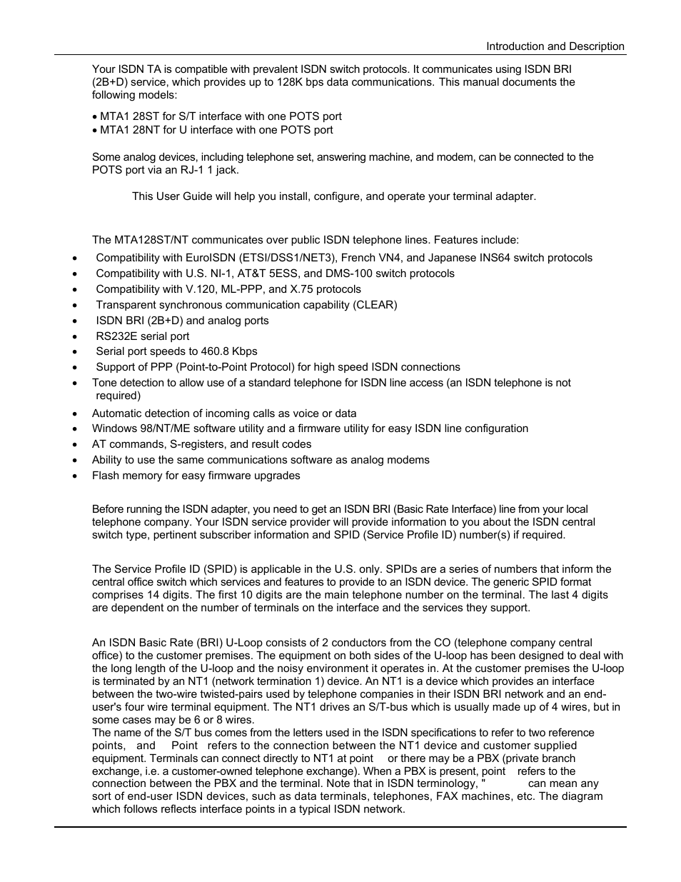 Features | Multi Tech Equipment MTA128ST User Manual | Page 5 / 61