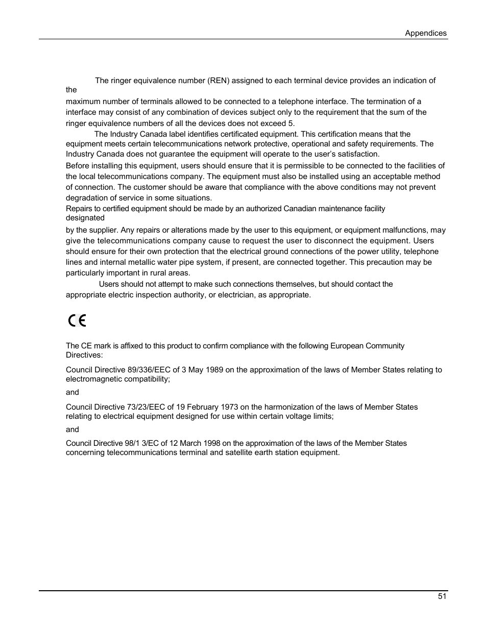 Canadian limitations notice | Multi Tech Equipment MTA128ST User Manual | Page 51 / 61