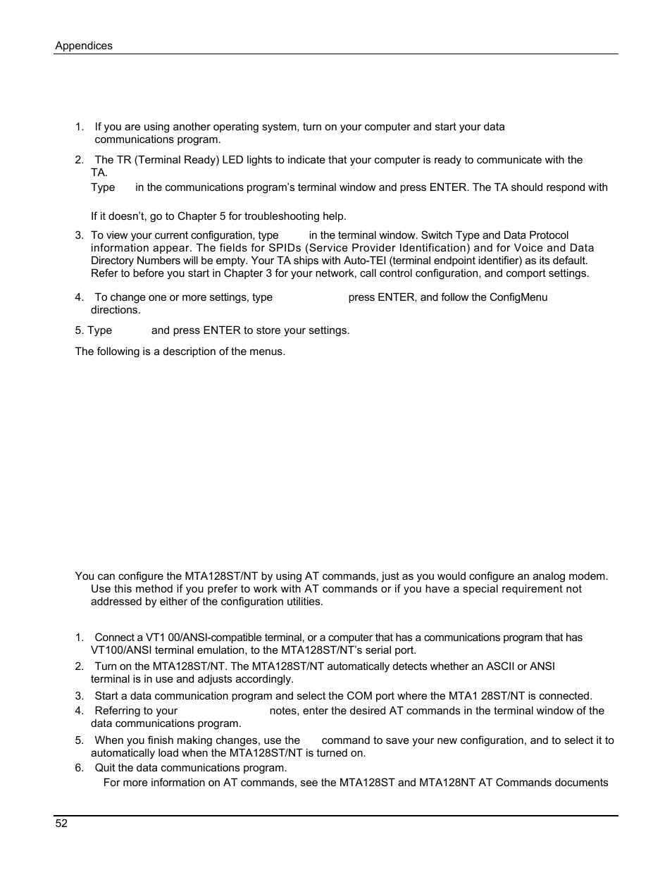 Firmware-based configuration utility, Configuration via at commands | Multi Tech Equipment MTA128ST User Manual | Page 52 / 61