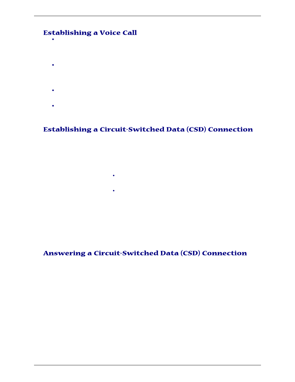 Establishing a voice call, Answering a circuit-switched data (csd) connection | Multi Tech Equipment GPRS USB User Manual | Page 22 / 35