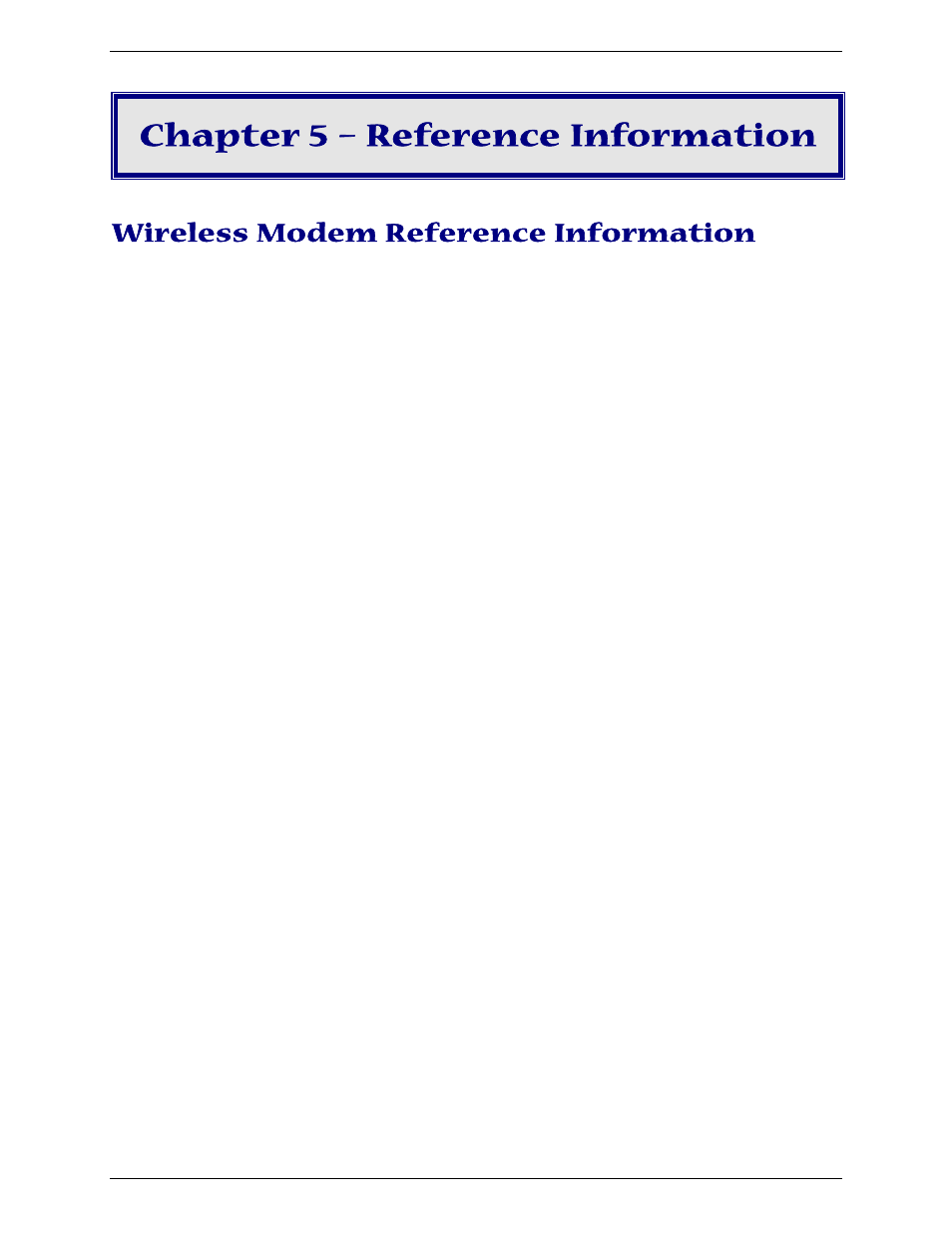 Chapter 5 – reference information, Wireless modem reference information | Multi Tech Equipment GPRS USB User Manual | Page 32 / 35
