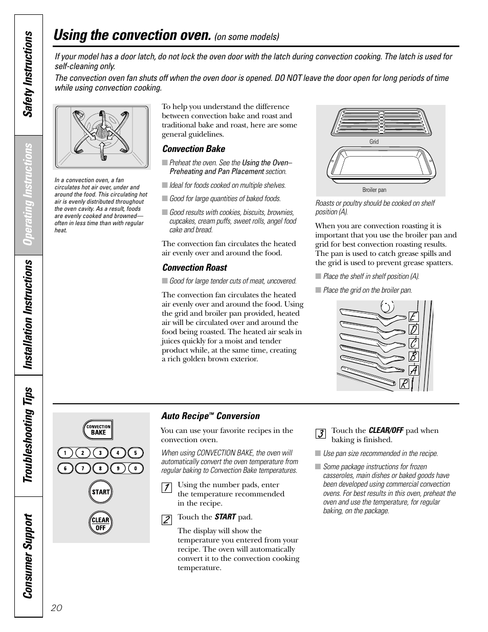 Convection, Convection –24, Using the convection oven | Mabe Canada JGB918 User Manual | Page 20 / 64