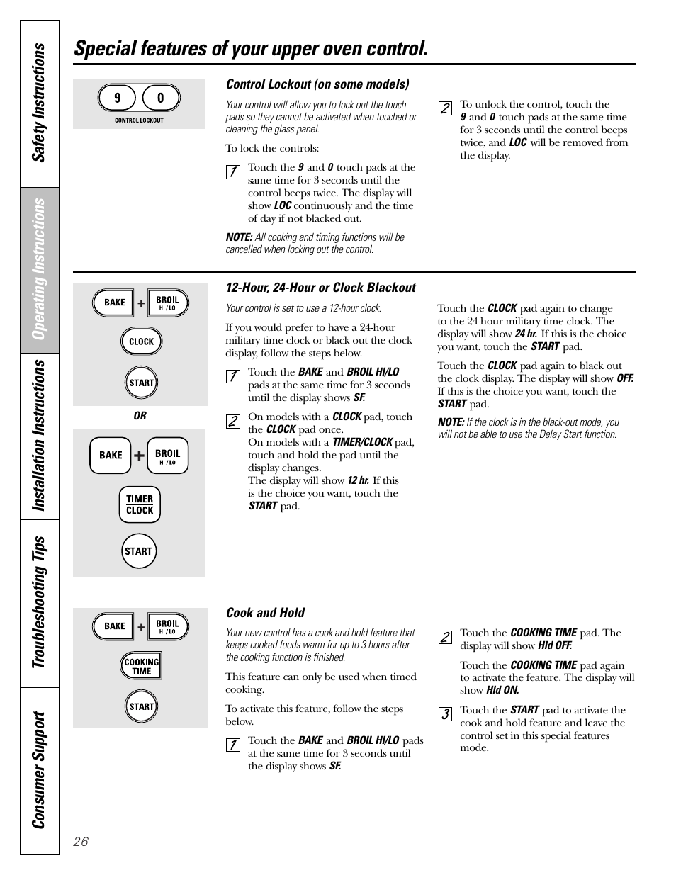 Special features of your upper oven control | Mabe Canada JGB918 User Manual | Page 26 / 64