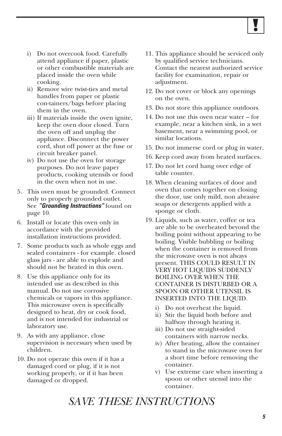 Save these instructions | Mabe Canada JVM1630 User Manual | Page 5 / 36