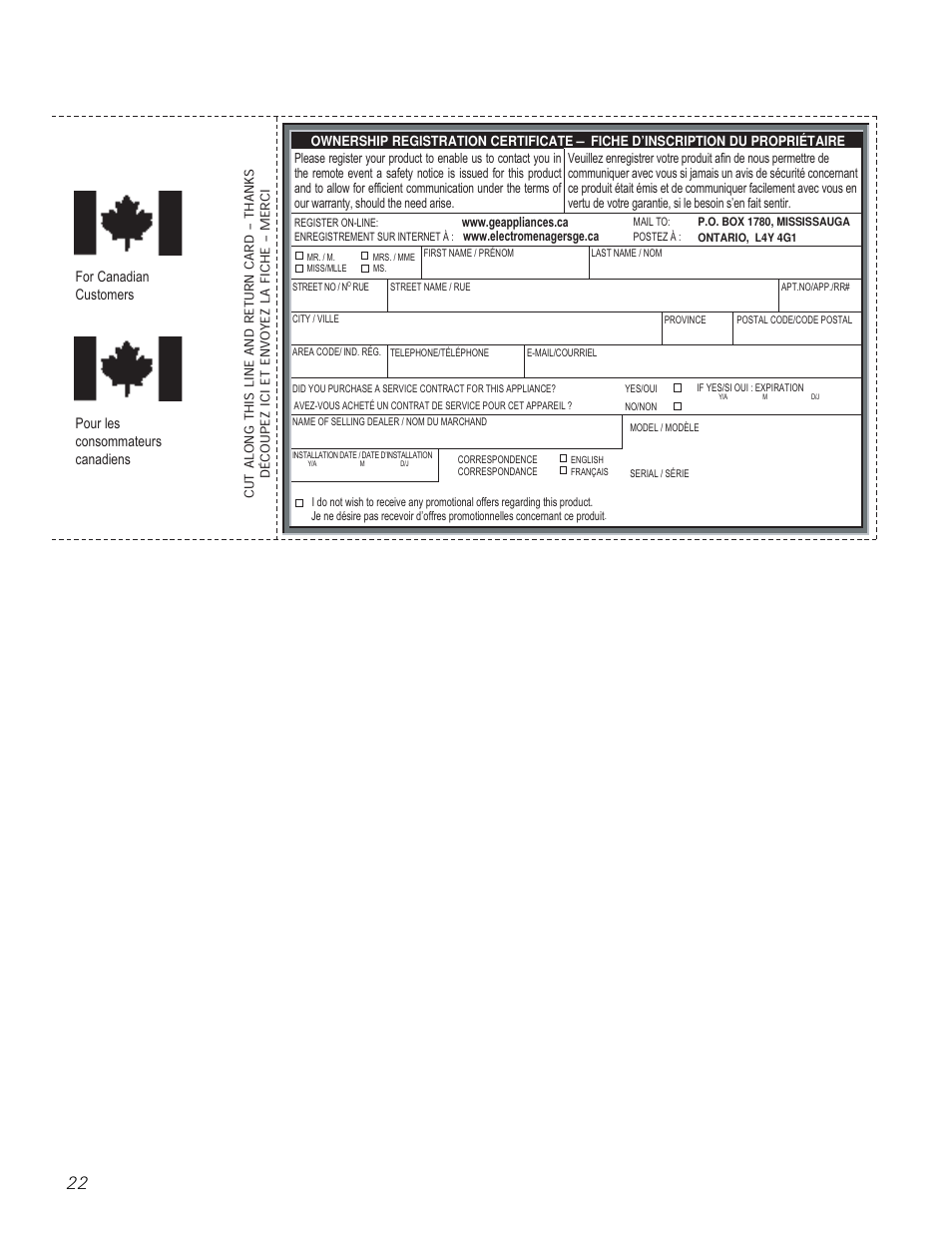 Mabe Canada PEB206C User Manual | Page 22 / 24