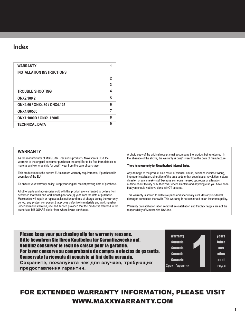 MB QUART ONX4.80/500 User Manual | Page 2 / 12