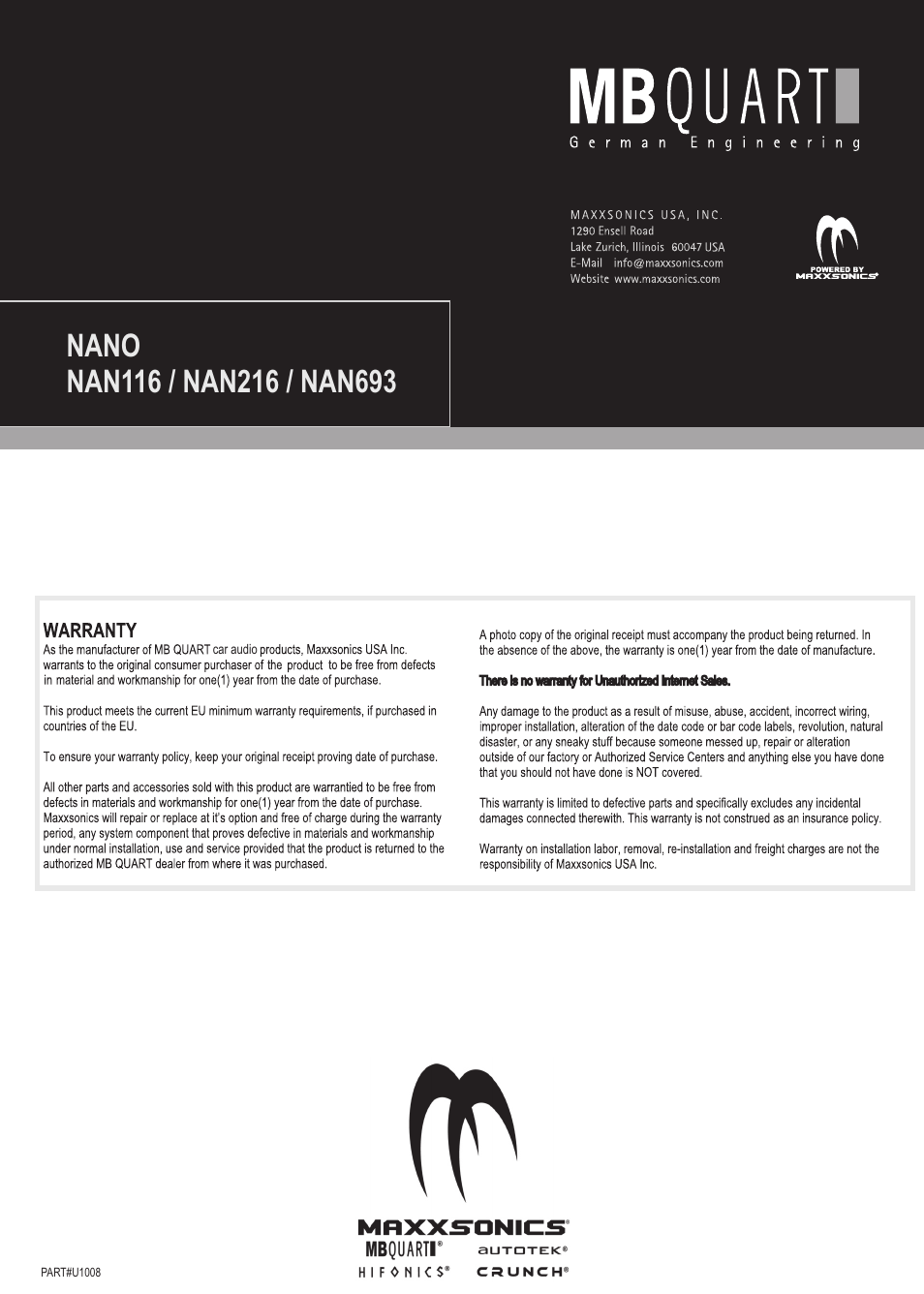 MB QUART Nano NAN116 User Manual | Page 7 / 7