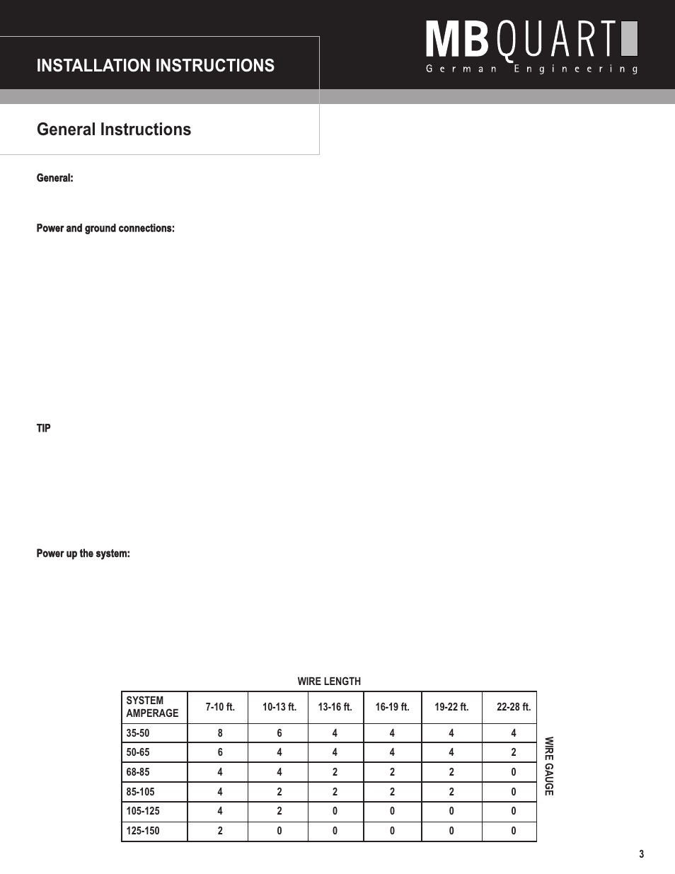 General instructions installation instructions | MB QUART NAU260 User Manual | Page 3 / 10