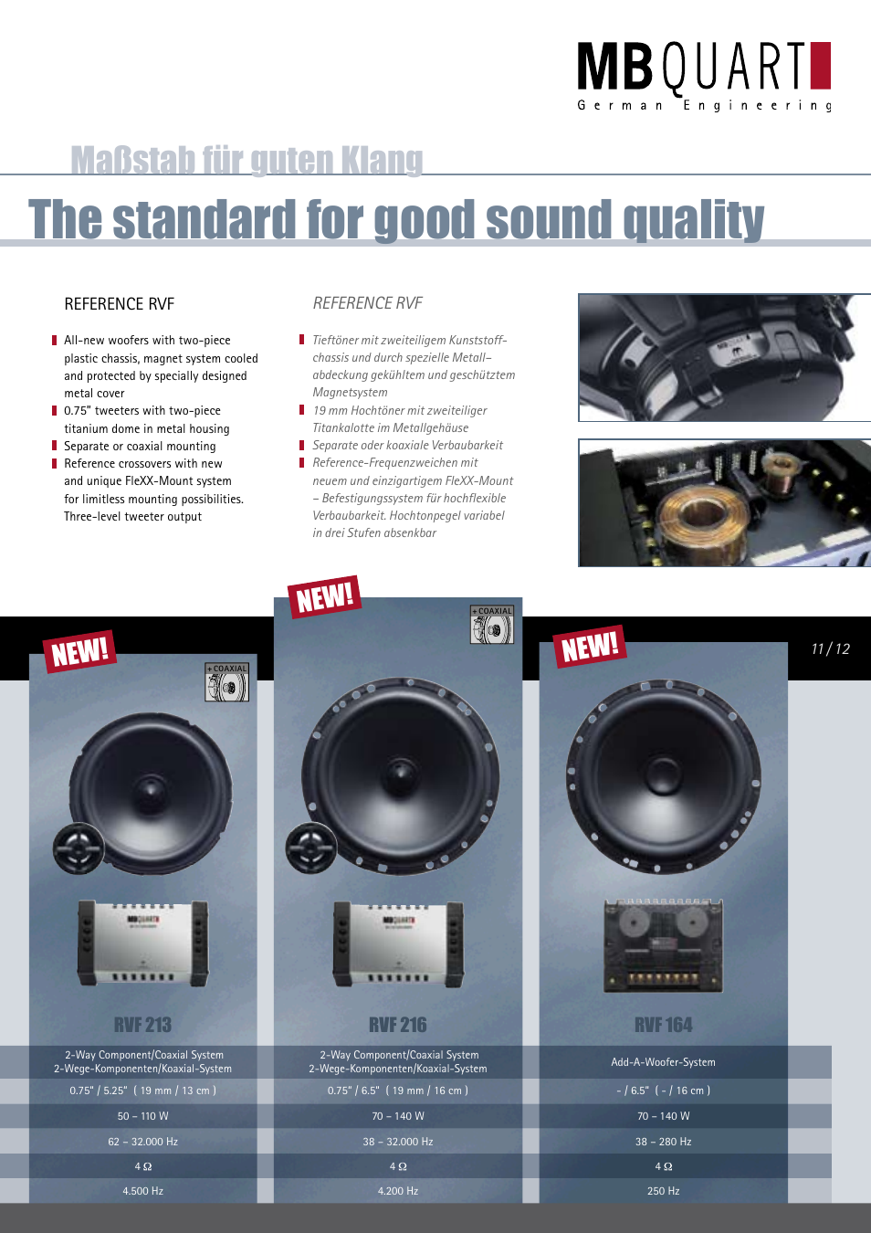 The standard for good sound quality, Maßstab für guten klang, Reference rvf | MB QUART RVF 210 User Manual | Page 2 / 10