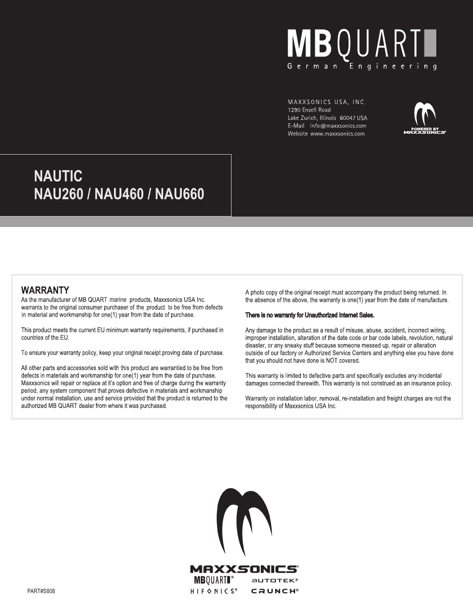 MB QUART Nautic Amplifier NAU460 User Manual | Page 10 / 10