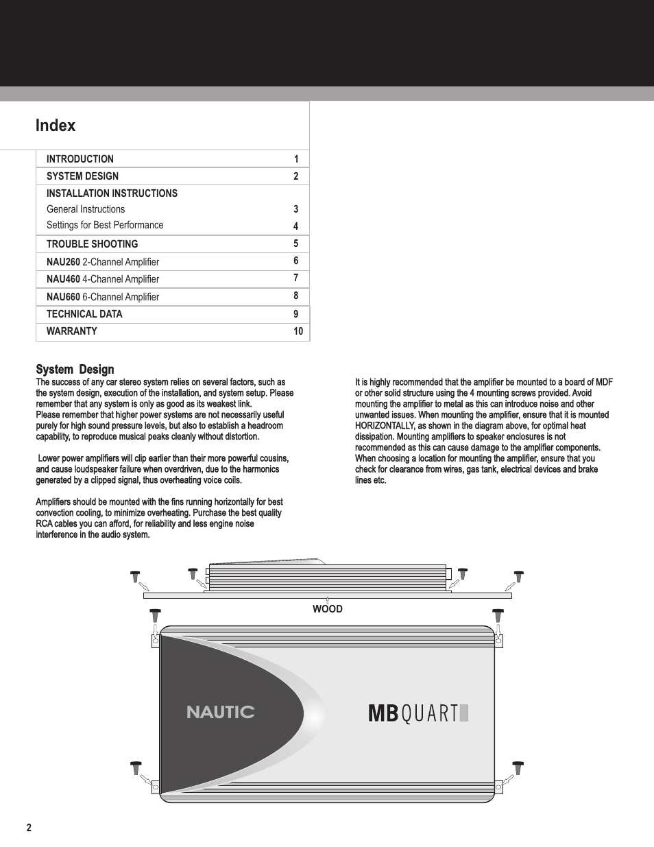 Nautic, Index | MB QUART Nautic Amplifier NAU460 User Manual | Page 2 / 10