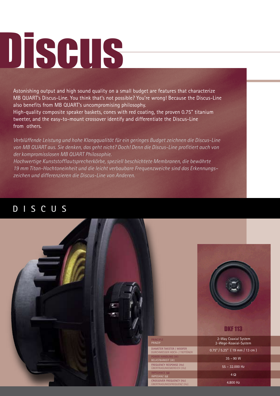 MB QUART Discus DKF 113 User Manual | 8 pages