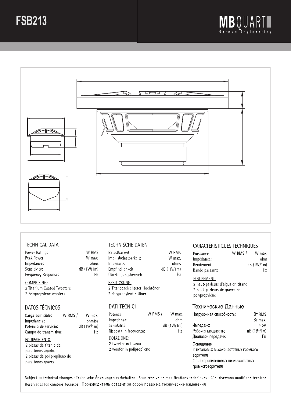 Fsb213 | MB QUART FSB216 User Manual | Page 9 / 12