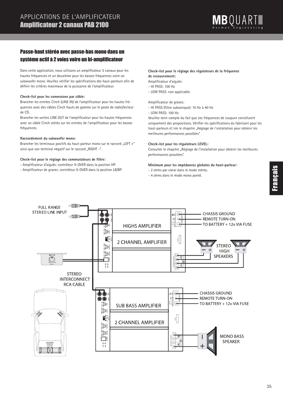 Fr an ça is | MB QUART PAB 1200.1 D User Manual | Page 35 / 88