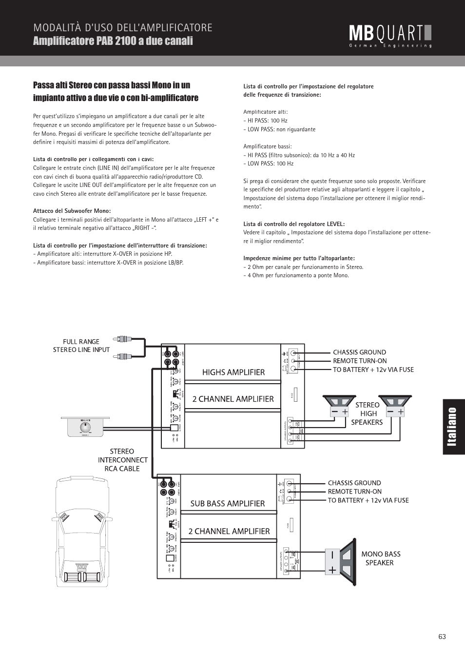 It al ia no | MB QUART PAB 1200.1 D User Manual | Page 63 / 88