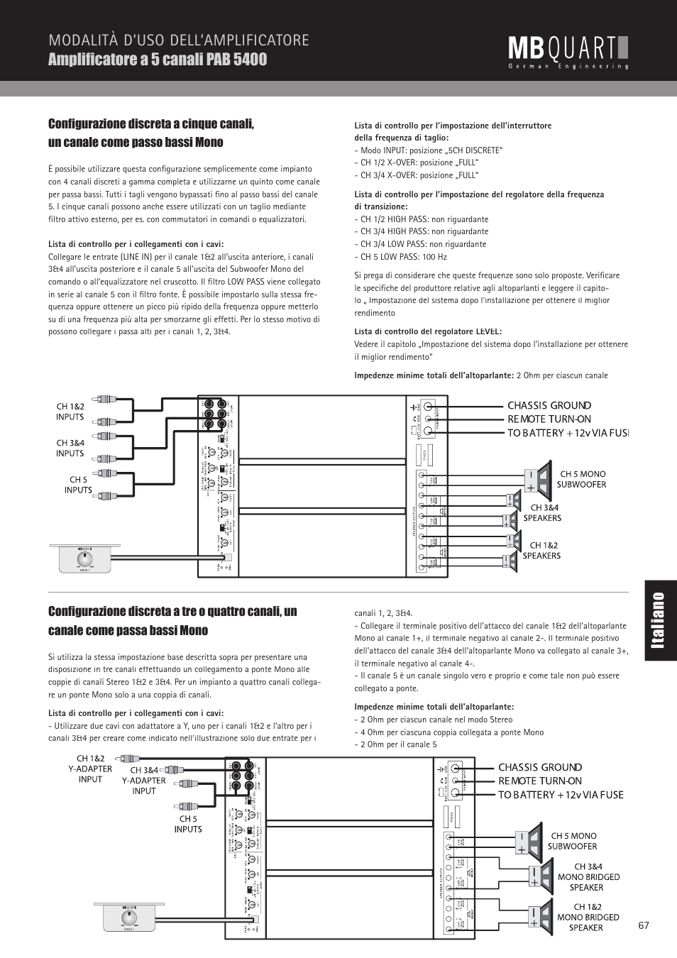 It al ia no | MB QUART PAB 1200.1 D User Manual | Page 67 / 88