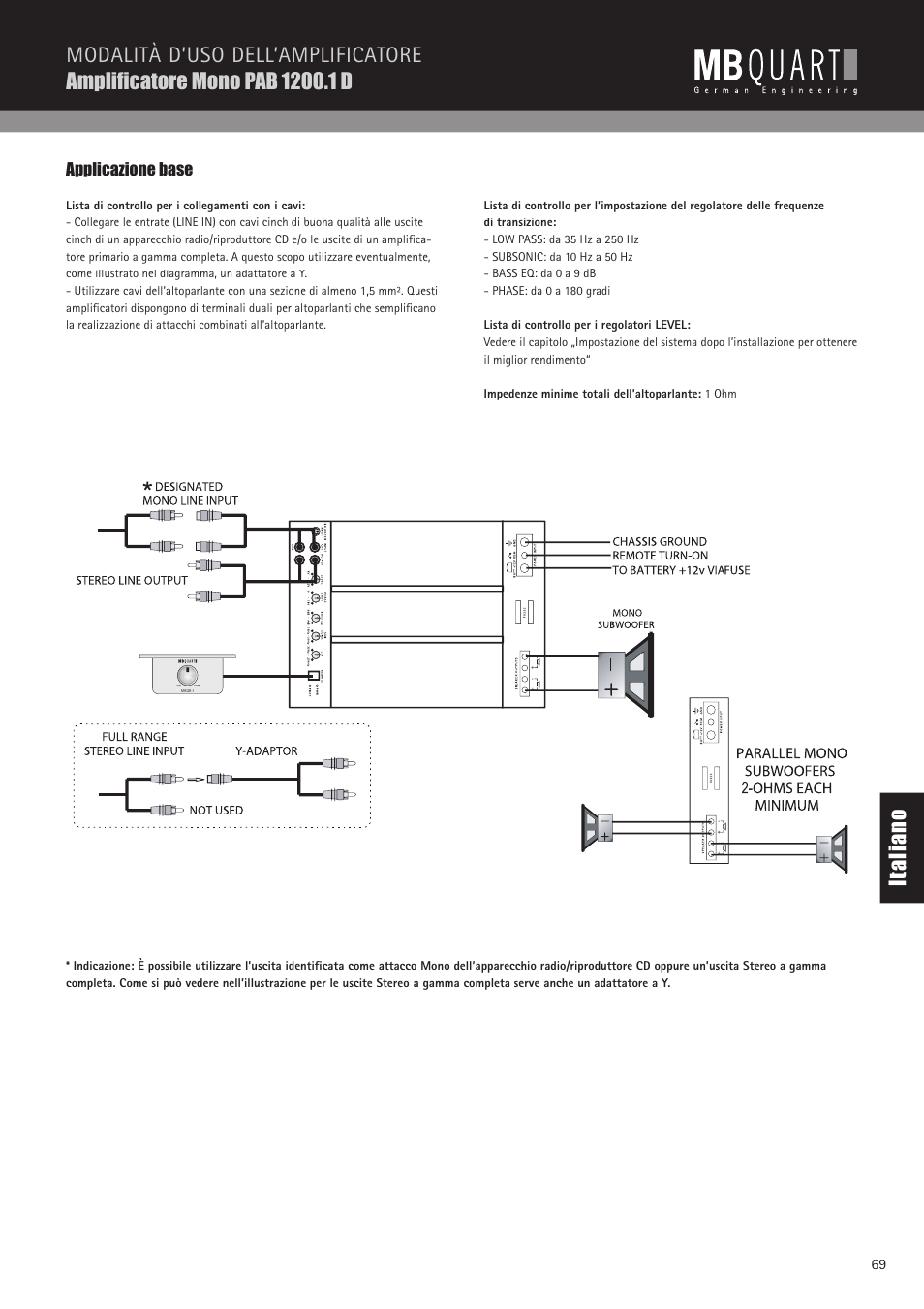 It al ia no | MB QUART PAB 1200.1 D User Manual | Page 69 / 88