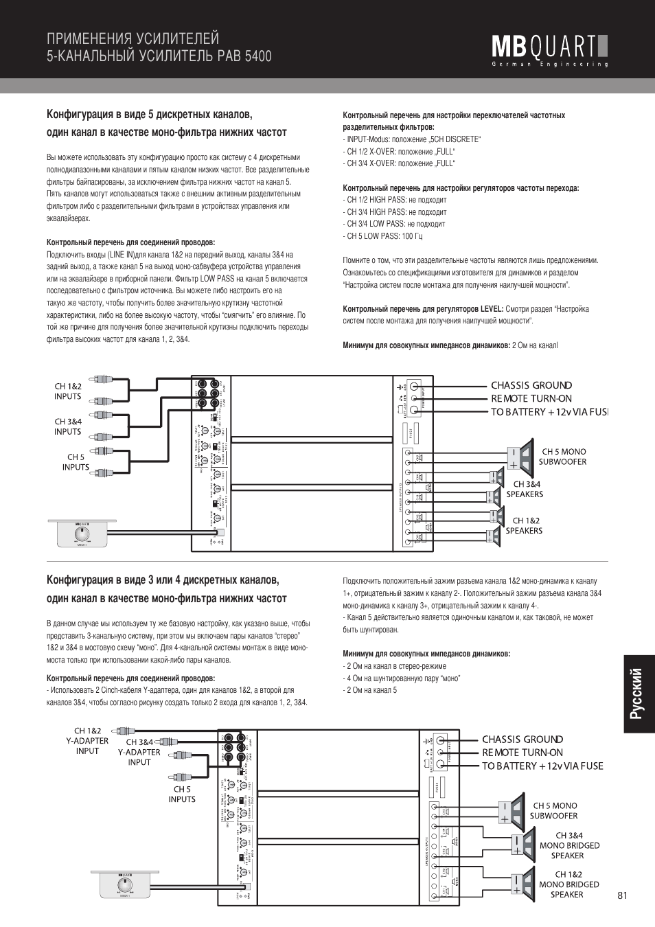 Pу сс ки й | MB QUART PAB 1200.1 D User Manual | Page 81 / 88