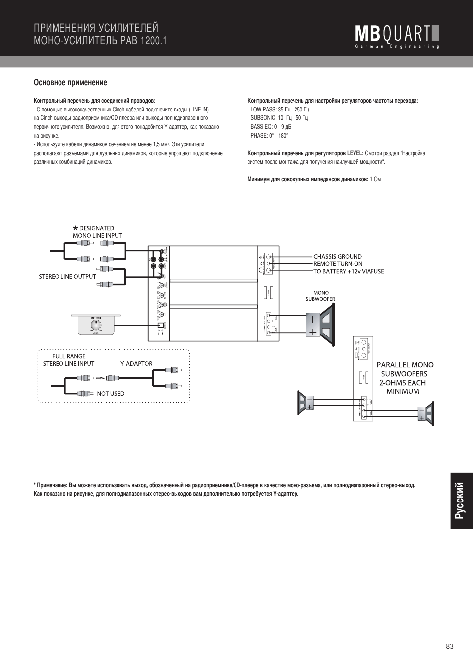 Pу сс ки й | MB QUART PAB 1200.1 D User Manual | Page 83 / 88