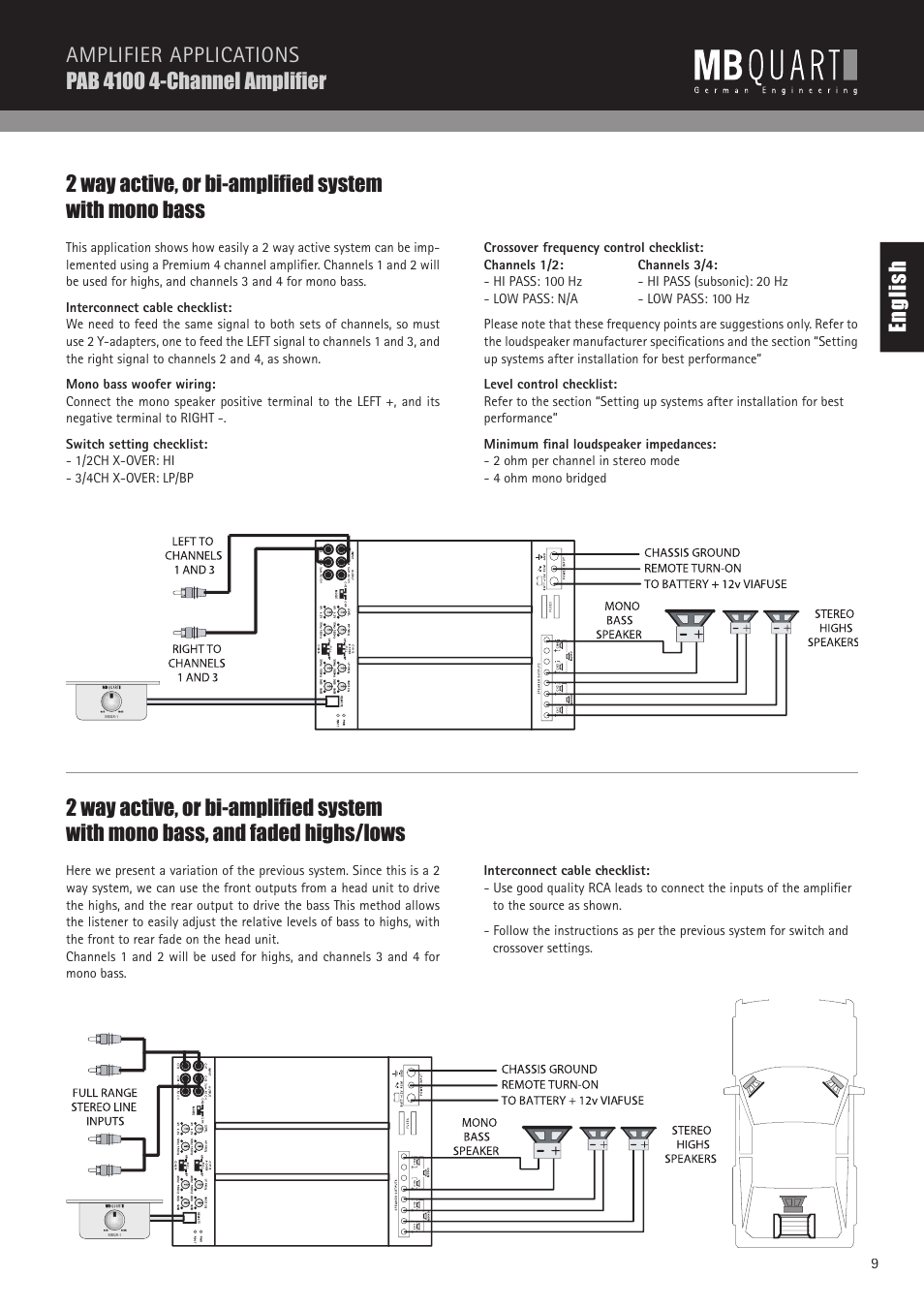 En gl is h | MB QUART PAB 1200.1 D User Manual | Page 9 / 88