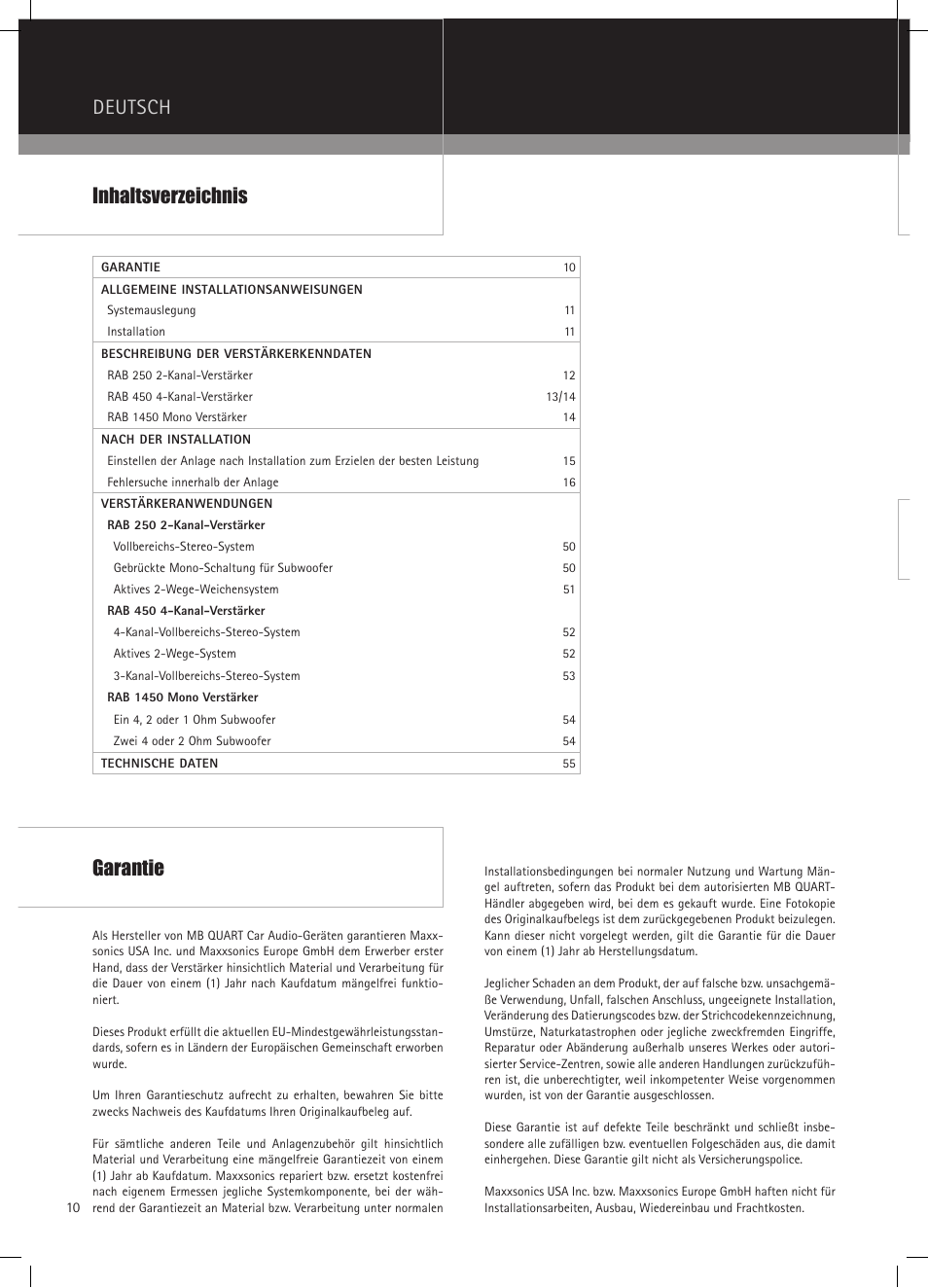 MB QUART RAB 1450 User Manual | Page 10 / 56
