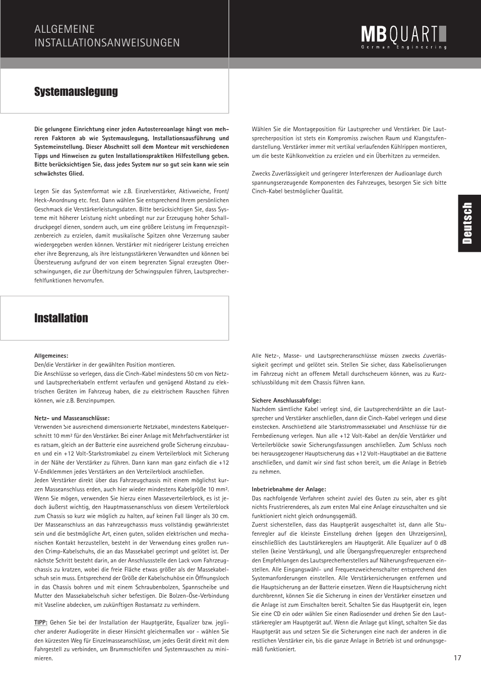 MB QUART PAB 2100c User Manual | Page 17 / 88