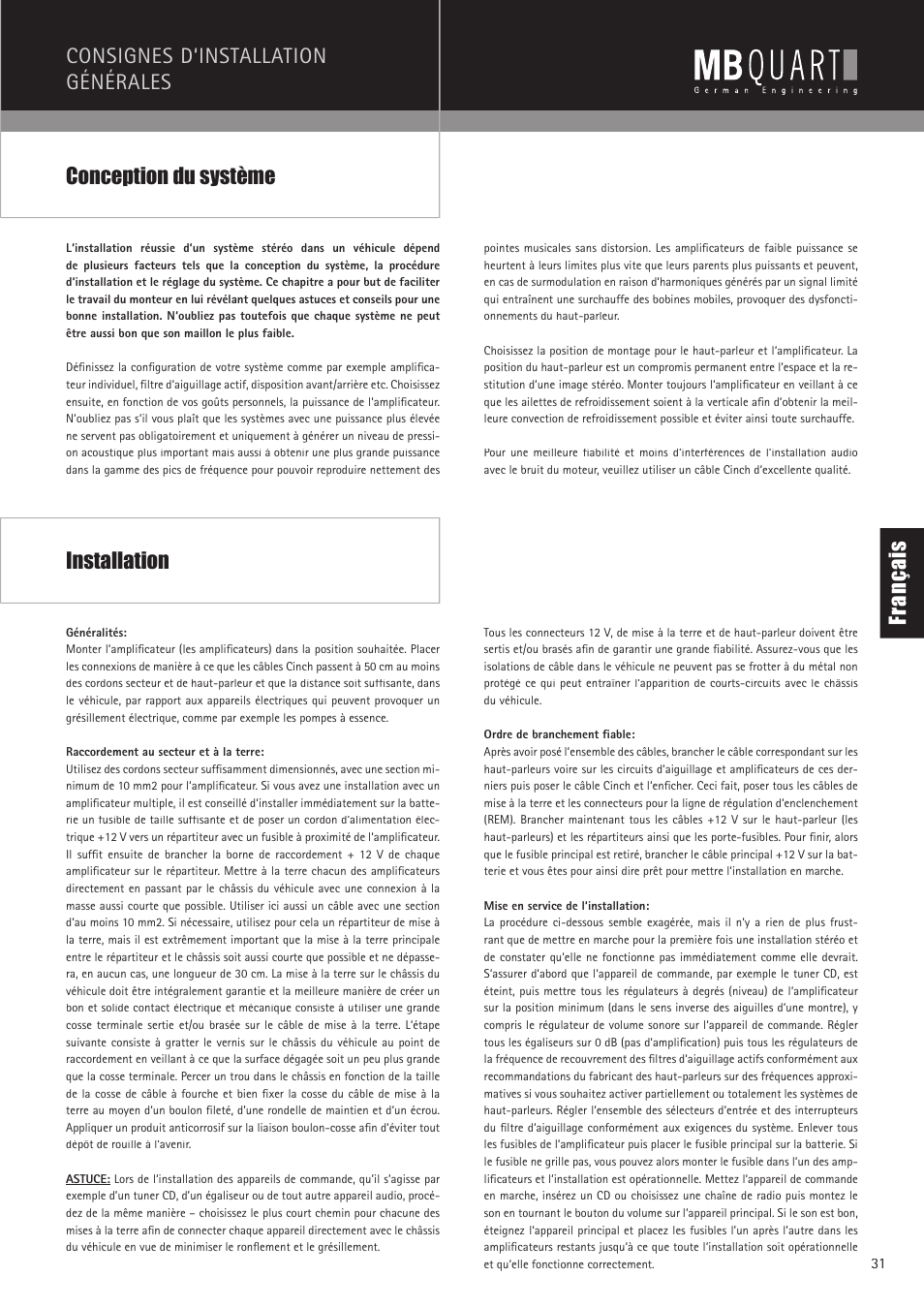 MB QUART PAB 2100c User Manual | Page 31 / 88