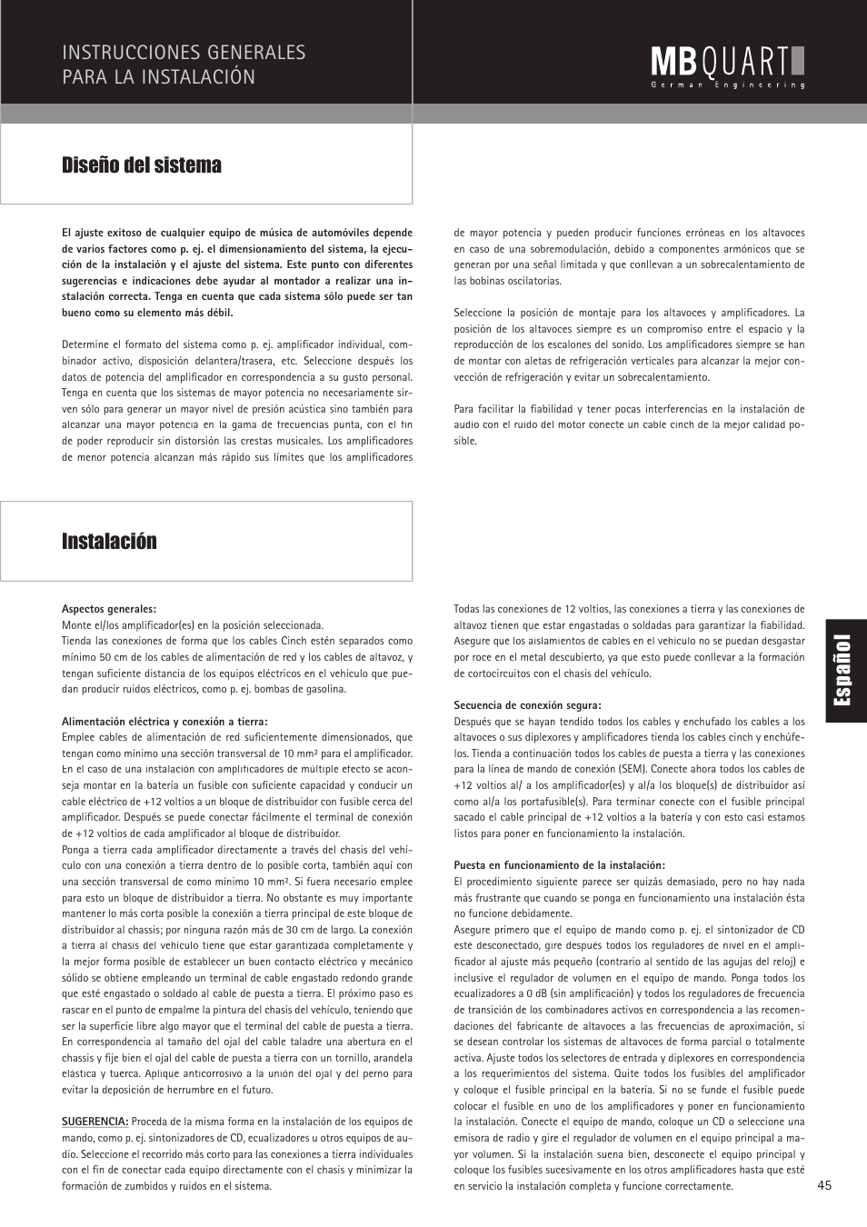 MB QUART PAB 2100c User Manual | Page 45 / 88