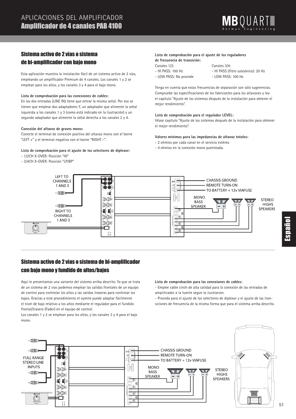 Es pa ño l | MB QUART PAB 2100c User Manual | Page 51 / 88