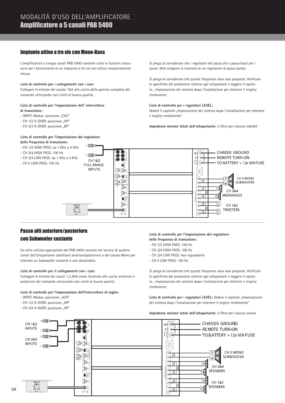 Impianto attivo a tre vie con mono-bass | MB QUART PAB 2100c User Manual | Page 68 / 88