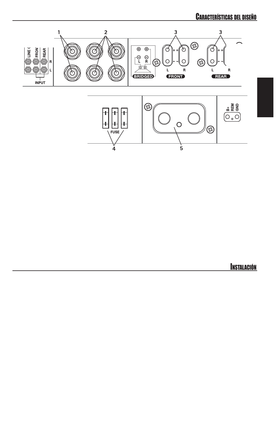 Español, Conexiones, Lado izquierdo lado derecho | MB QUART REFERENCE SERIES 4-CHANNEL AMPLIFIER RAA4200 User Manual | Page 29 / 76