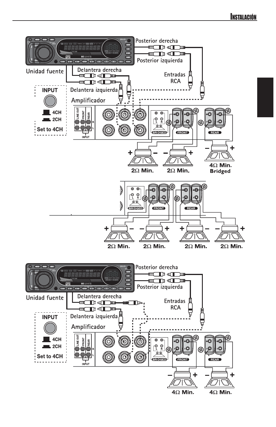 Español | MB QUART REFERENCE SERIES 4-CHANNEL AMPLIFIER RAA4200 User Manual | Page 33 / 76