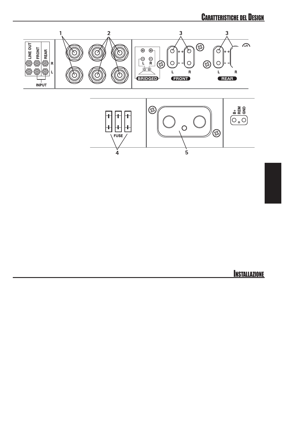 Italiano, Collegamenti, Lato sinistro lato destro | MB QUART REFERENCE SERIES 4-CHANNEL AMPLIFIER RAA4200 User Manual | Page 53 / 76