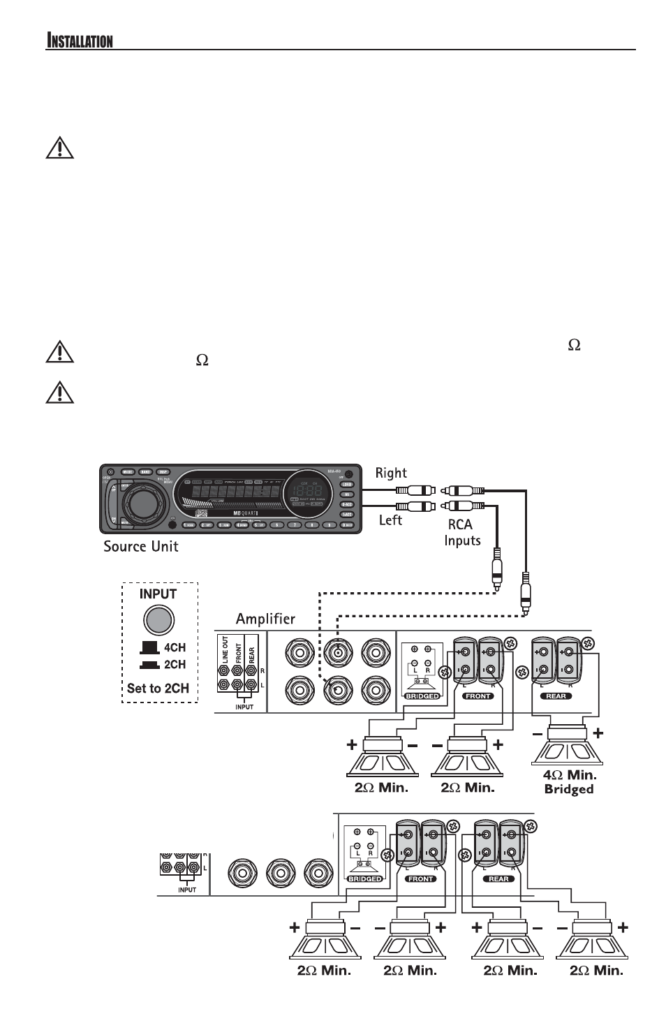 Channel wiring | MB QUART REFERENCE SERIES 4-CHANNEL AMPLIFIER RAA4200 User Manual | Page 8 / 76