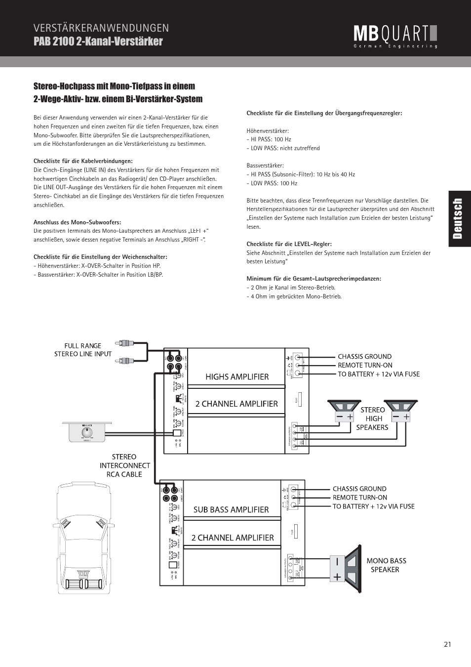 De ut sc h | MB QUART PAB 2100 User Manual | Page 21 / 88