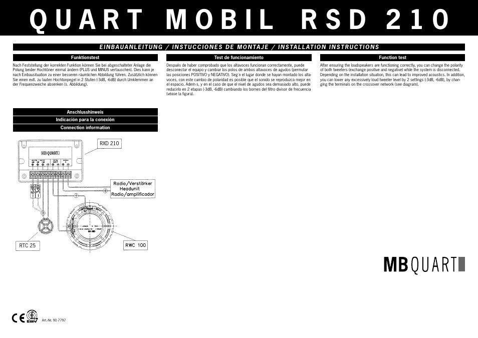 MB QUART Quart Mobil RSD 210 User Manual | 5 pages