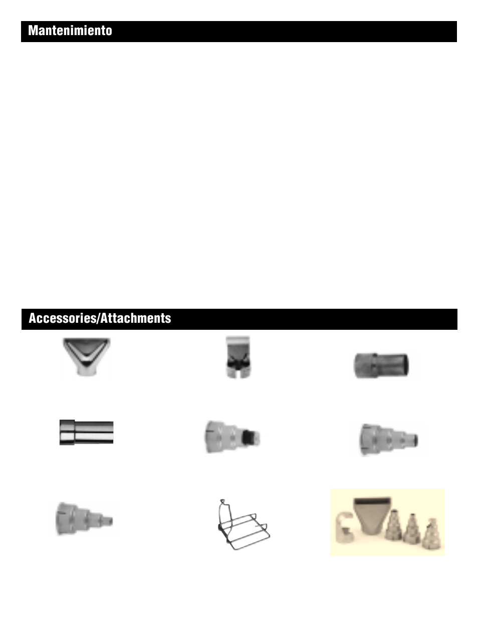 Mantenimiento accessories/attachments | Master Appliance 1425-3550 FPM130-900F User Manual | Page 21 / 24