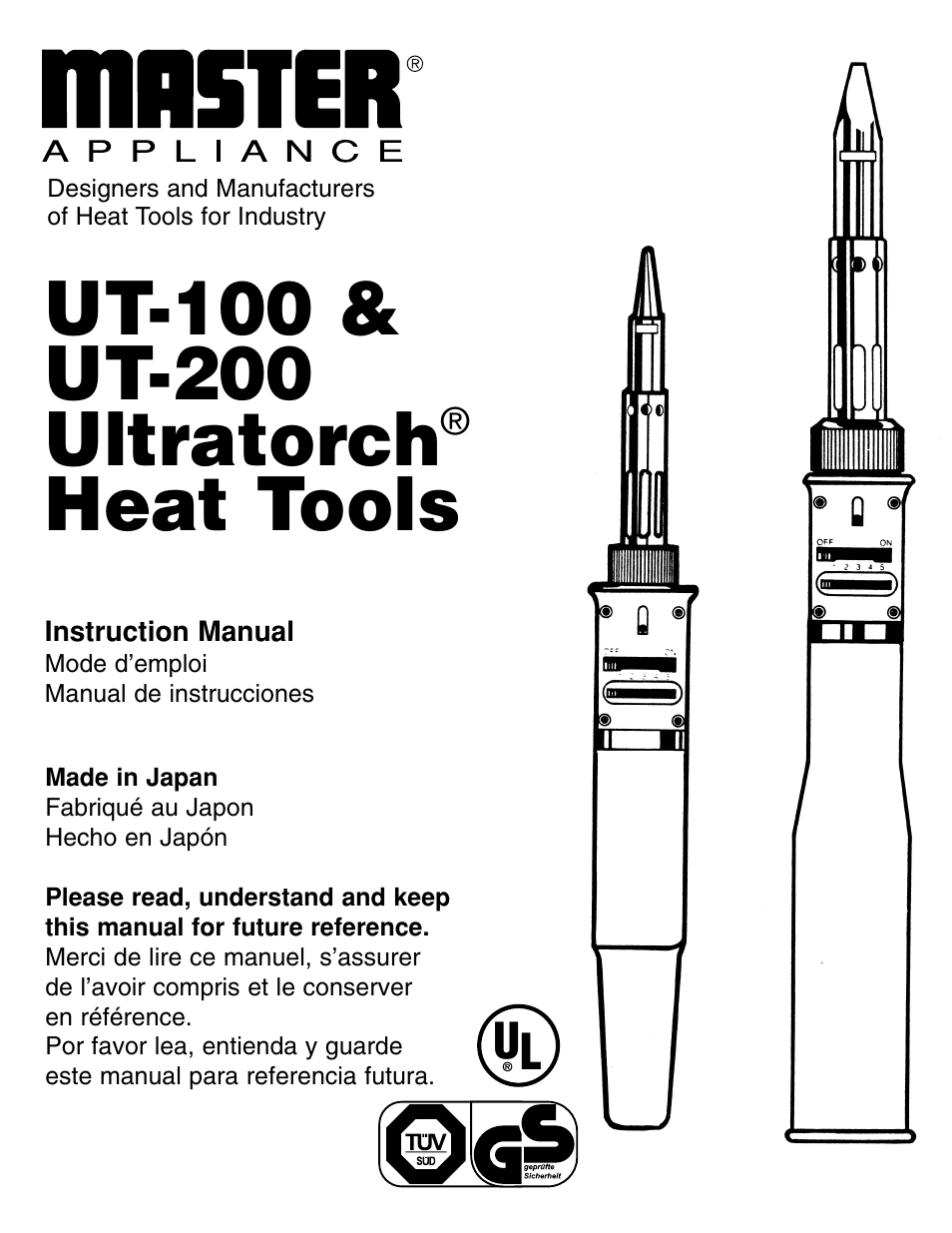 Master Appliance UT-100 User Manual | 32 pages