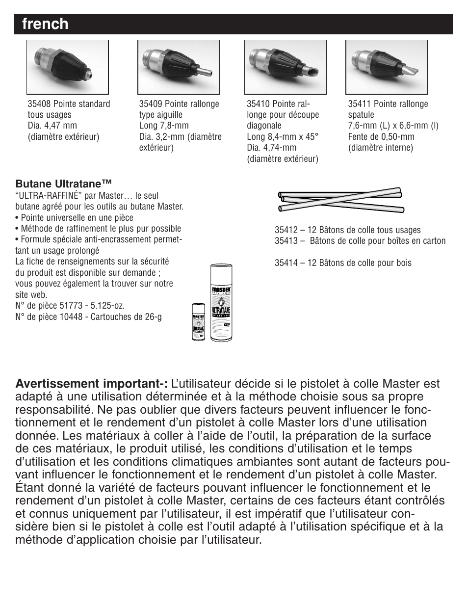 French | Master Appliance PORTAPRO GG-100 User Manual | Page 15 / 25