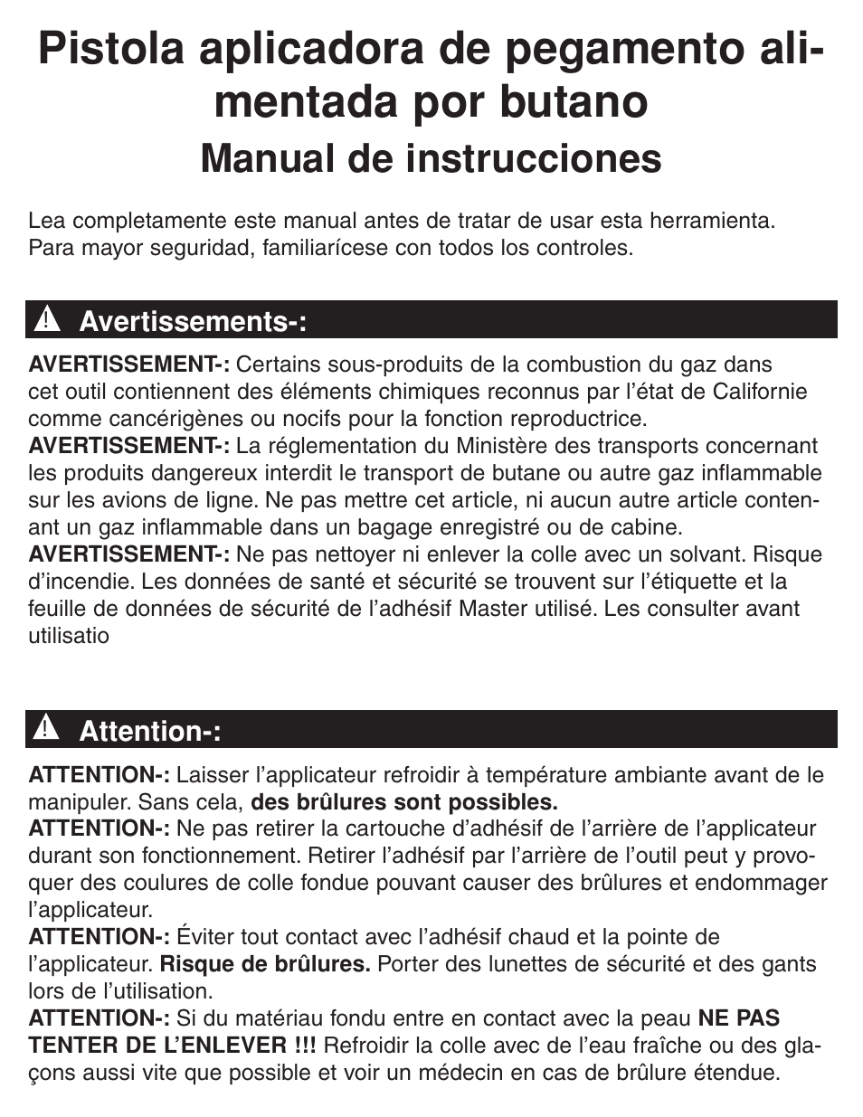 Manual de instrucciones | Master Appliance PORTAPRO GG-100 User Manual | Page 17 / 25