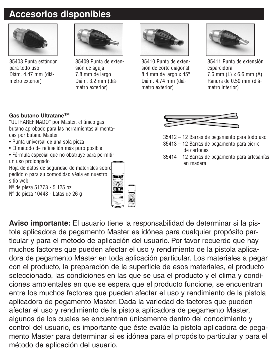 Accesorios disponibles | Master Appliance PORTAPRO GG-100 User Manual | Page 24 / 25