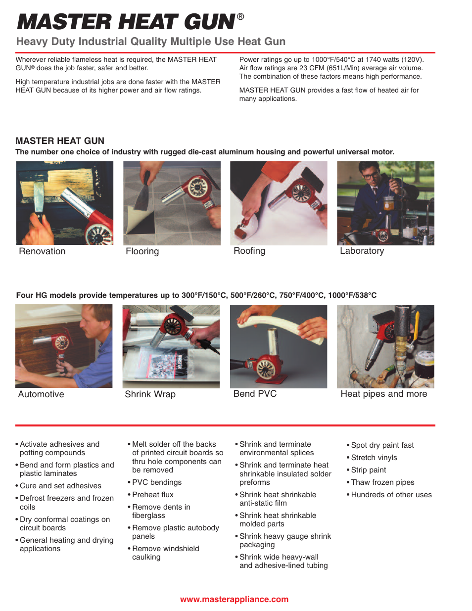 Master heat gun | Master Appliance HG Series User Manual | Page 2 / 4