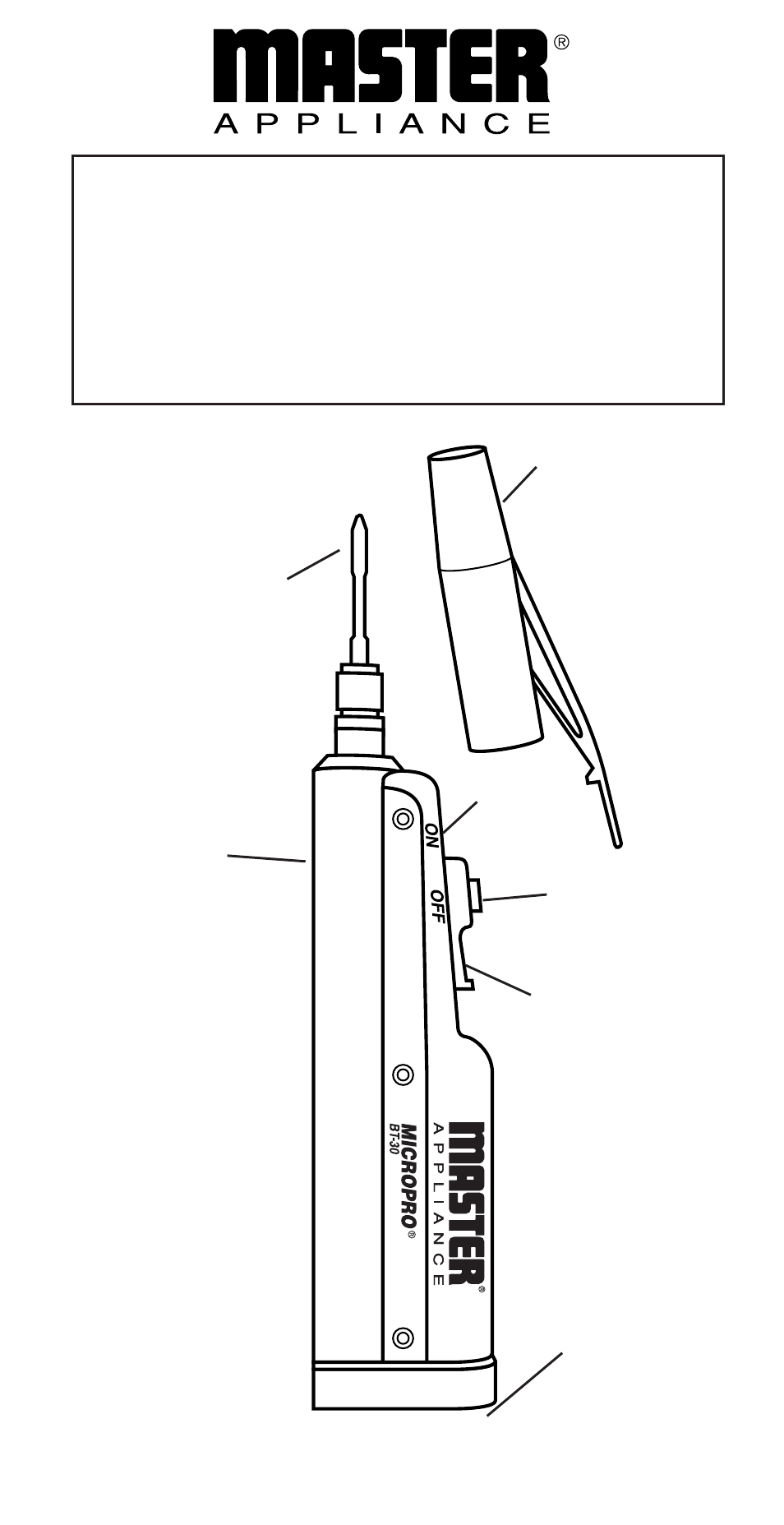 Master Appliance MICROPRO BT-30 User Manual | 3 pages