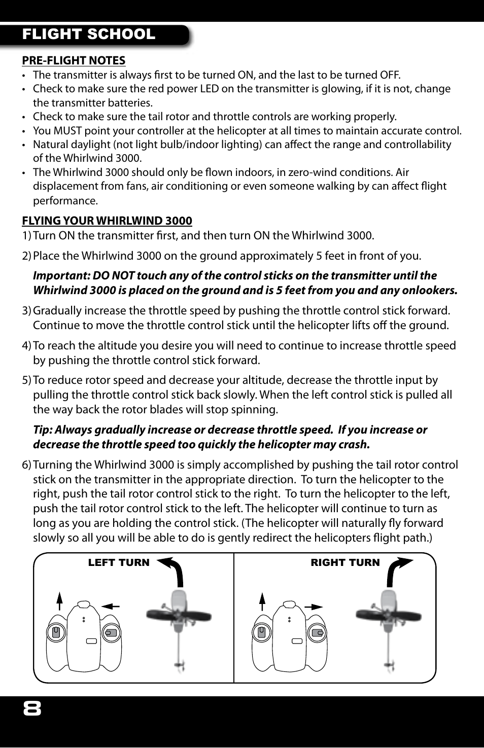 Flight school | MegaTech Whirlwind 3000 User Manual | Page 8 / 16