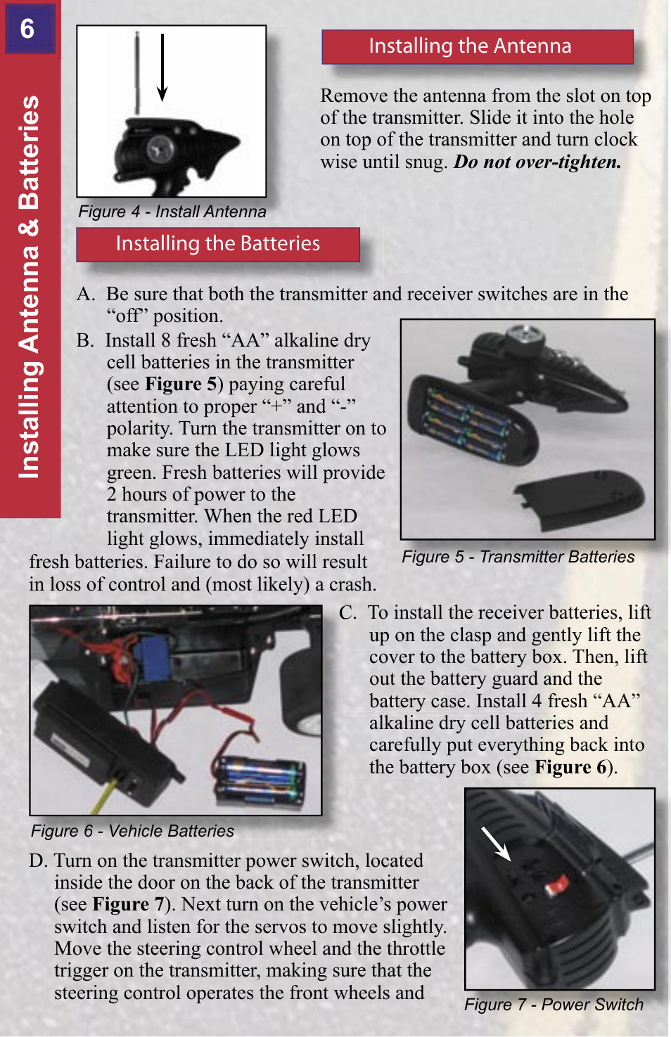 6installing antenna & batteries | MegaTech AfterBurner User Manual | Page 6 / 20