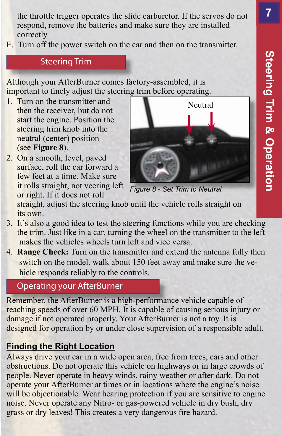 7steering t rim & operation | MegaTech AfterBurner User Manual | Page 7 / 20